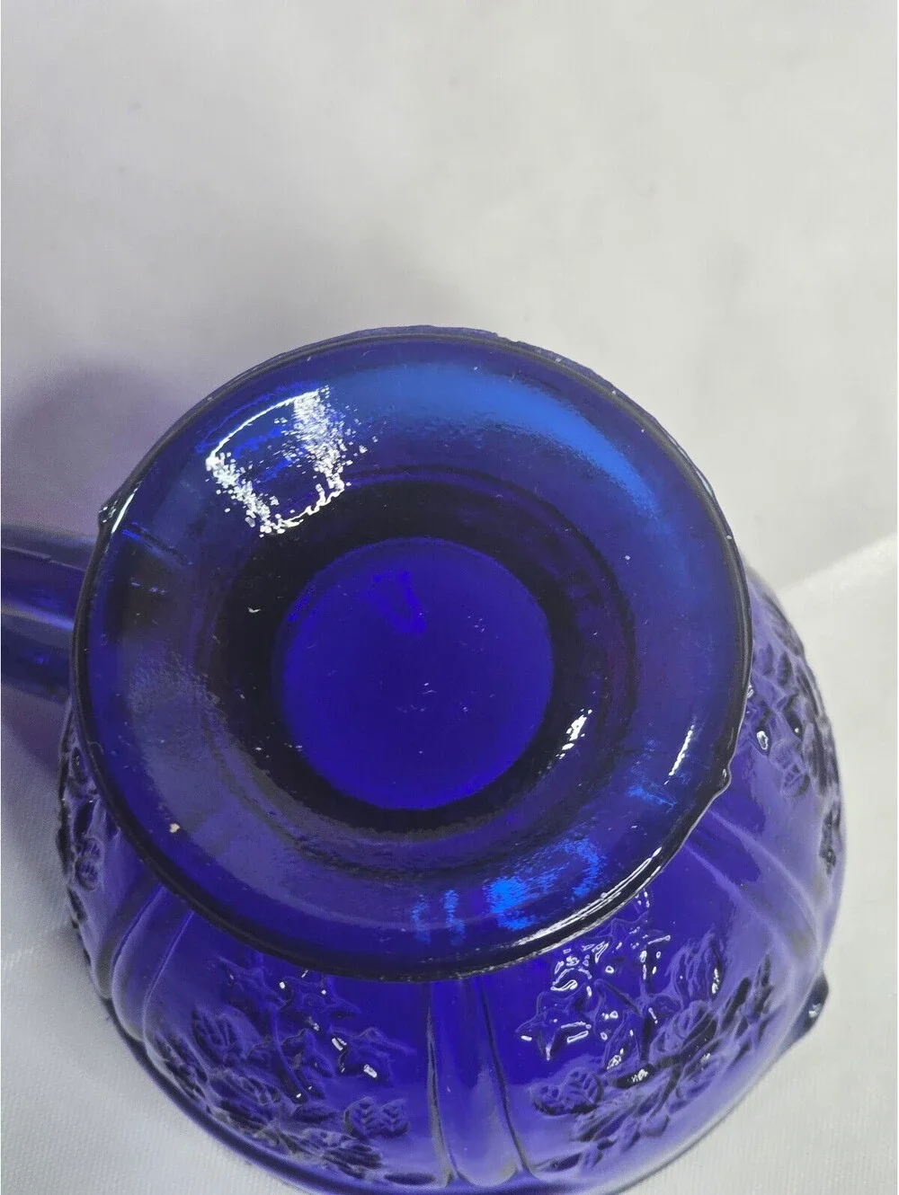 Vintage Cobalt Blue Depression Glass Creamer